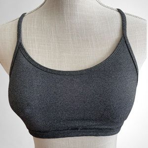 Lululemon Flow Y Bra White Black Stripes Size 4